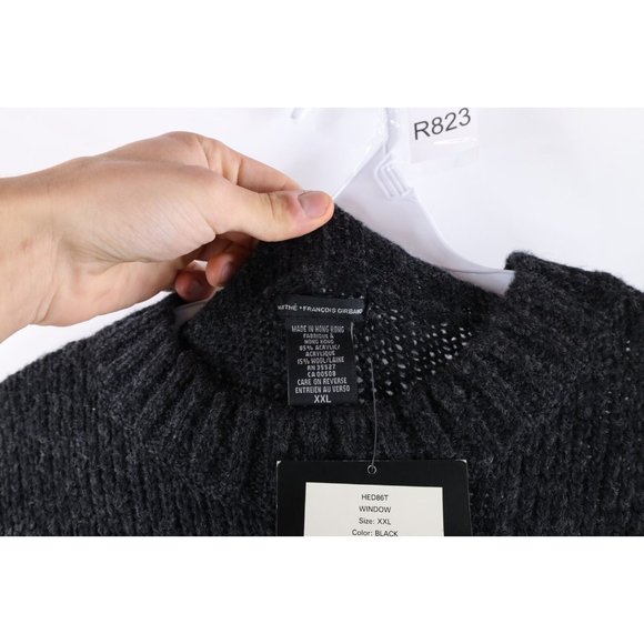 NOS Vtg 90s Marithe Francois Girbaud Mens 2XL Wool Blend Knit Graffiti Sweater - Picture 5 of 10